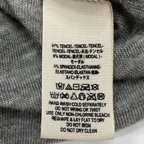 We The Free Gray Henley Open Back V Neck Long Sleeve T Shirt Tencel Size S - Picture 10 of 11